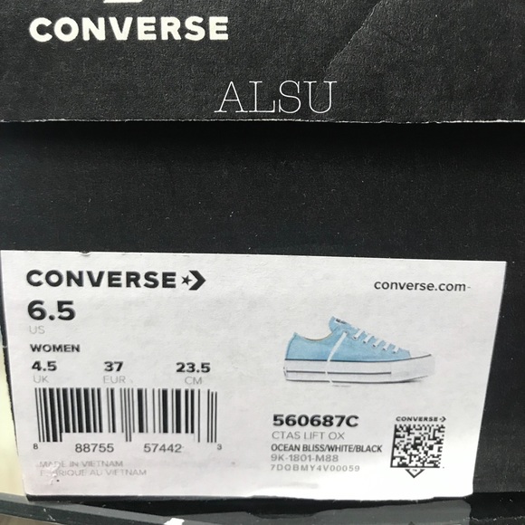 Converse Ctas Lift OX Ocean Bliss W AUTHENTIC - Picture 8 of 8